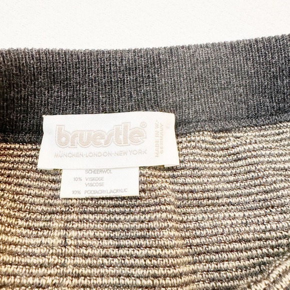 Bruestle Wool Lined Skirt A-Line Grey Striped SZ6 Made in Germany - Picture 3 of 6